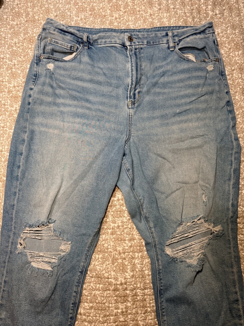 American Eagle Outfitters Light Blue Distressed Relaxed Jeans